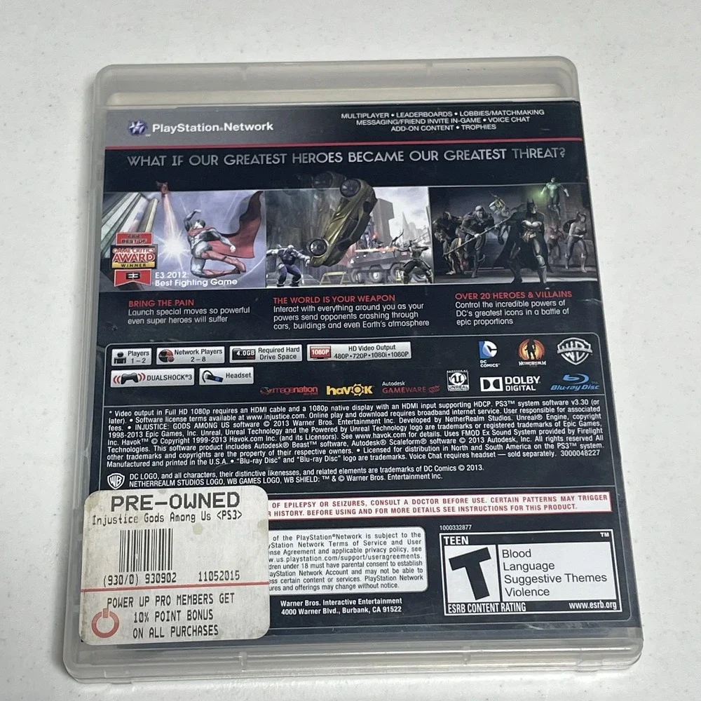 Injustice Gods Among Us Sony PlayStation 3 PS3 DC Comics Fighting Game CIB